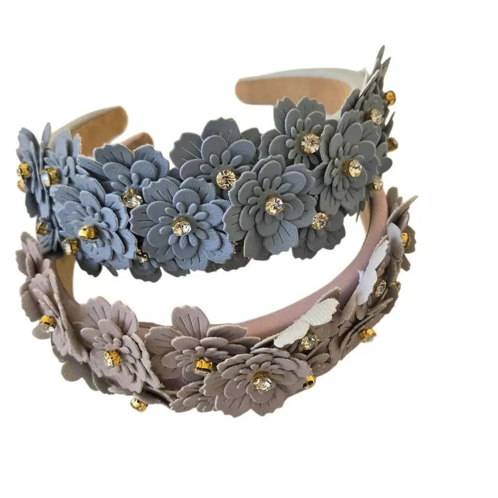 NWT Gretchen Scott Womens Floral Purple and Blue Headbands Size Adult